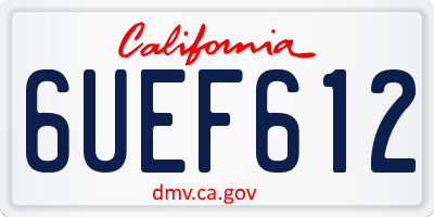 CA license plate 6UEF612