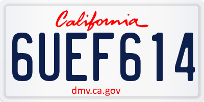 CA license plate 6UEF614