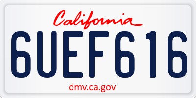 CA license plate 6UEF616