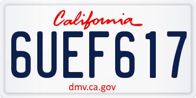 CA license plate 6UEF617