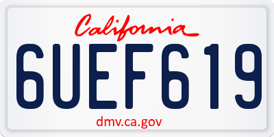 CA license plate 6UEF619