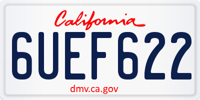 CA license plate 6UEF622