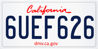 CA license plate 6UEF626