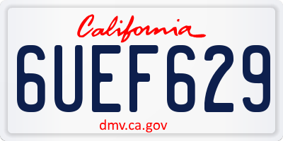 CA license plate 6UEF629