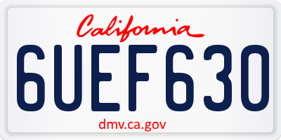 CA license plate 6UEF630