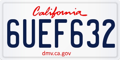 CA license plate 6UEF632