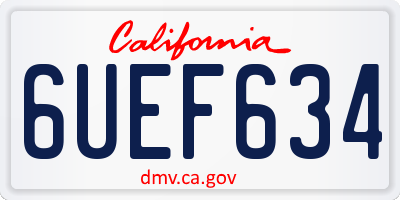 CA license plate 6UEF634