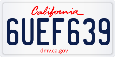 CA license plate 6UEF639