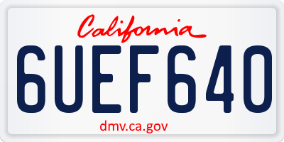 CA license plate 6UEF640