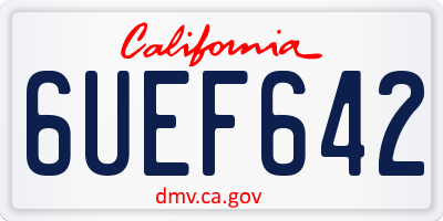 CA license plate 6UEF642