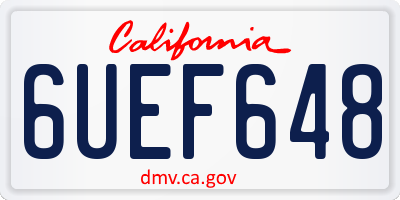 CA license plate 6UEF648