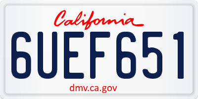 CA license plate 6UEF651