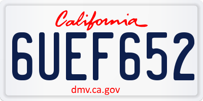 CA license plate 6UEF652