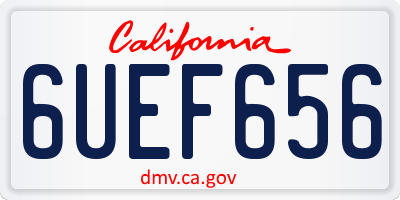 CA license plate 6UEF656