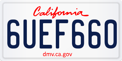 CA license plate 6UEF660
