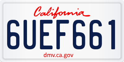CA license plate 6UEF661