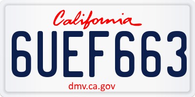 CA license plate 6UEF663