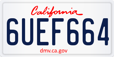 CA license plate 6UEF664