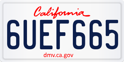 CA license plate 6UEF665