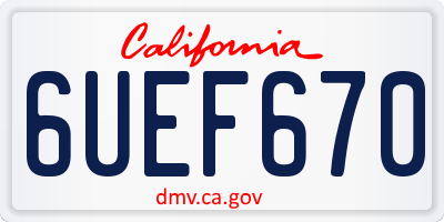 CA license plate 6UEF670