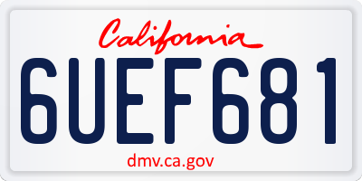 CA license plate 6UEF681
