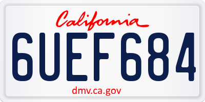 CA license plate 6UEF684