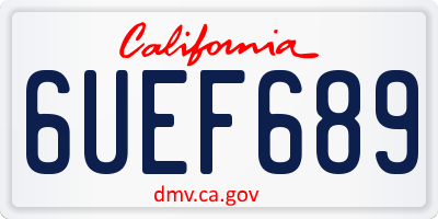 CA license plate 6UEF689