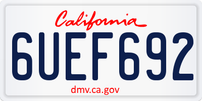 CA license plate 6UEF692