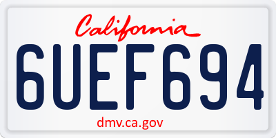 CA license plate 6UEF694