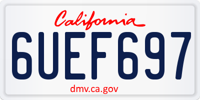 CA license plate 6UEF697