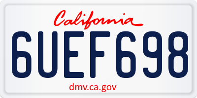 CA license plate 6UEF698