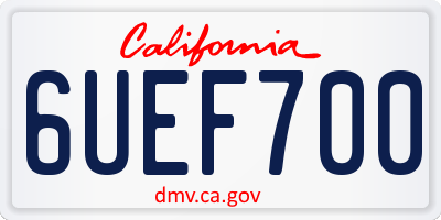 CA license plate 6UEF700