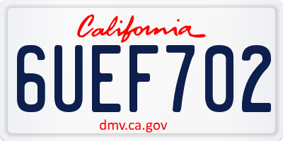CA license plate 6UEF702