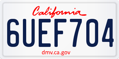 CA license plate 6UEF704