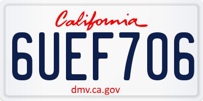 CA license plate 6UEF706