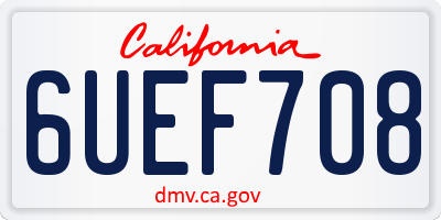 CA license plate 6UEF708