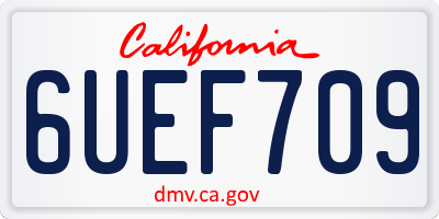 CA license plate 6UEF709