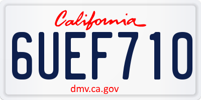 CA license plate 6UEF710