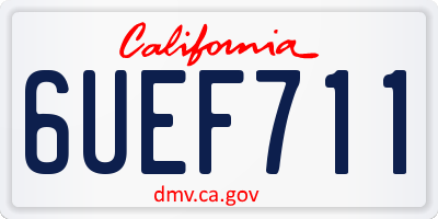 CA license plate 6UEF711