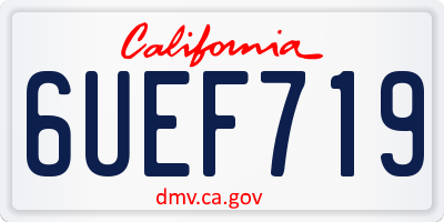 CA license plate 6UEF719