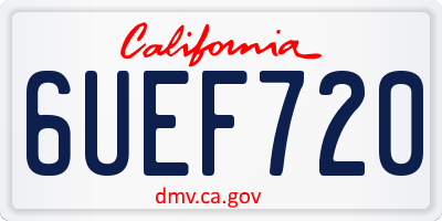 CA license plate 6UEF720