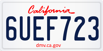 CA license plate 6UEF723