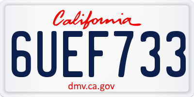 CA license plate 6UEF733