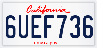 CA license plate 6UEF736