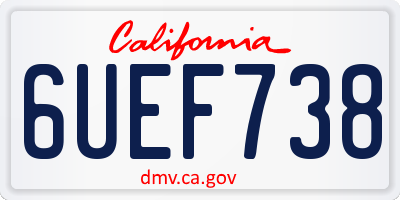CA license plate 6UEF738
