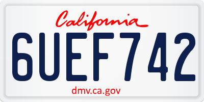 CA license plate 6UEF742