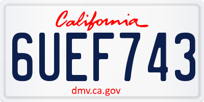 CA license plate 6UEF743