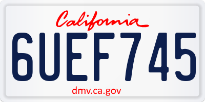 CA license plate 6UEF745