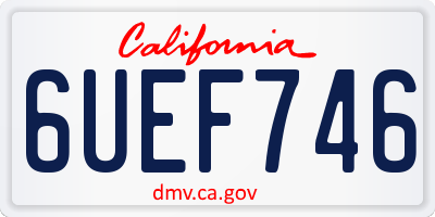 CA license plate 6UEF746