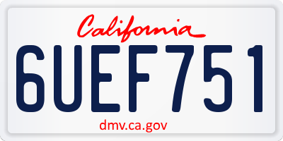 CA license plate 6UEF751